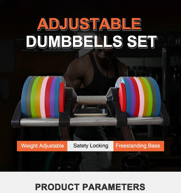 24kg 36kg 40kg Adjustable Dumbbells Set Strength Training Weightlifting Weight Barbell Gym Equipment Single Adjustable Dumbbell